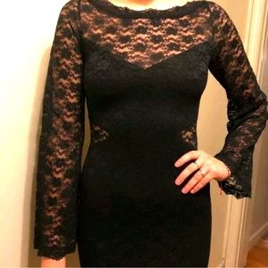 NWT Free People Black Lace Jr M Dress